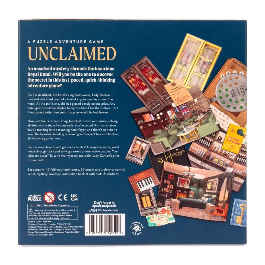 Unclaimed - Puzzle Mystery Adventure Game - Professor Puzzle (ONLINE ORDER ONLY)