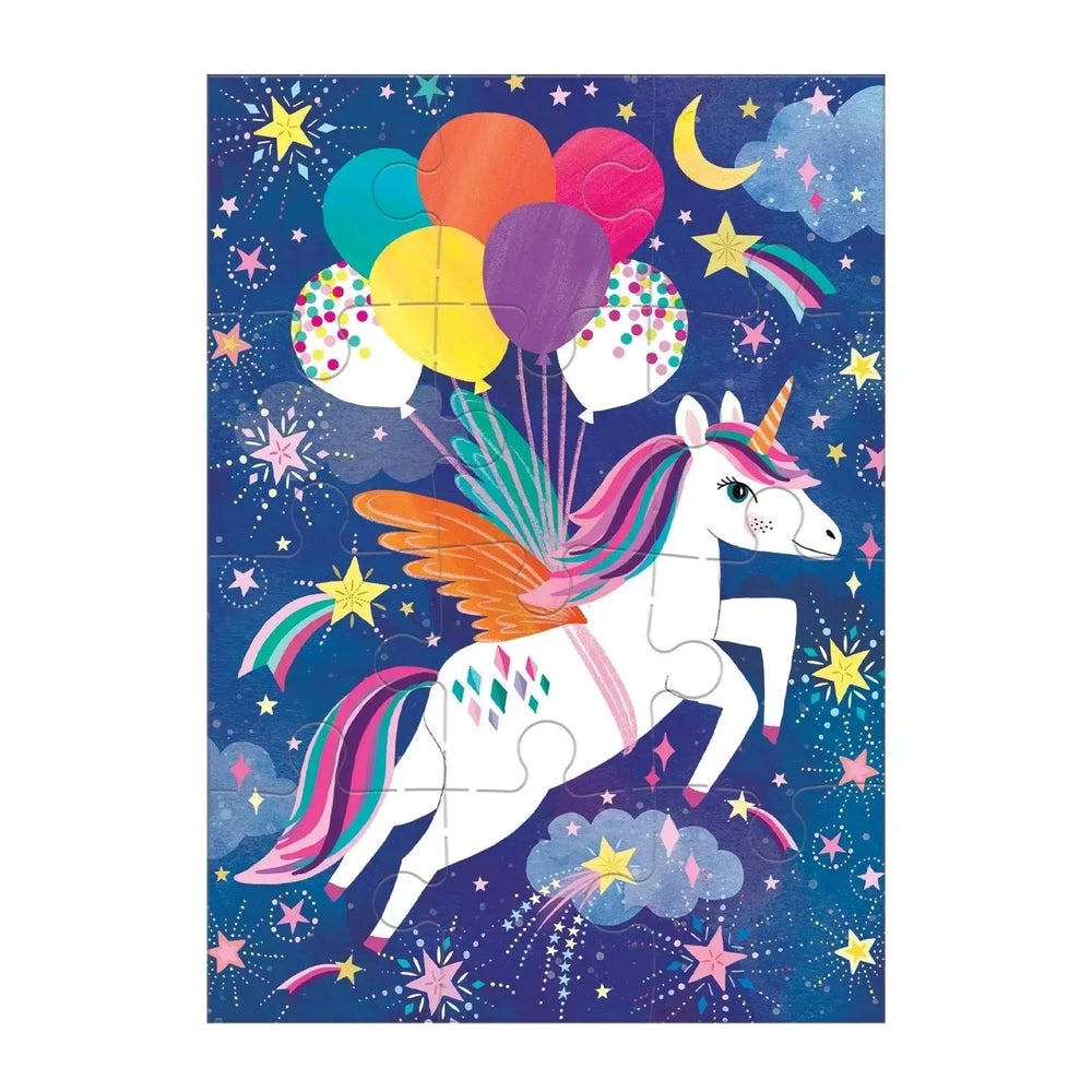 Unicorn Birthday Party Greeting Card 12 Piece Jigsaw Puzzle Mudpuppy (ONLINE ORDER ONLY)
