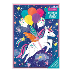 Unicorn Birthday Party Greeting Card 12 Piece Jigsaw Puzzle Mudpuppy (ONLINE ORDER ONLY)
