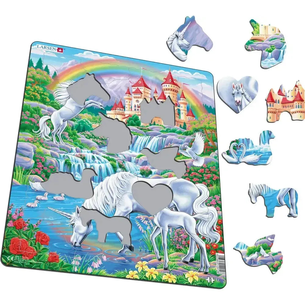 Unicorns Under the Rainbow 32 Piece Tray Jigsaw Puzzle Larsen (ONLINE ORDER ONLY)