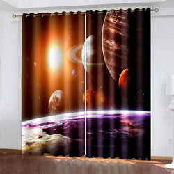 Universe Space Curtains Blackout Window Treatments Drapes for Room Decor (Online Order Only)