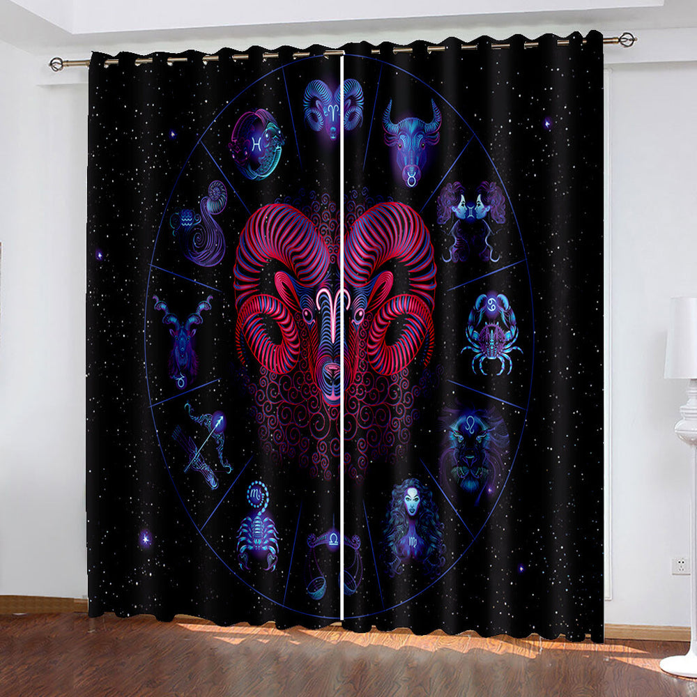 Universe Space Curtains Blackout Window Treatments Drapes for Room Decor (Online Order Only)
