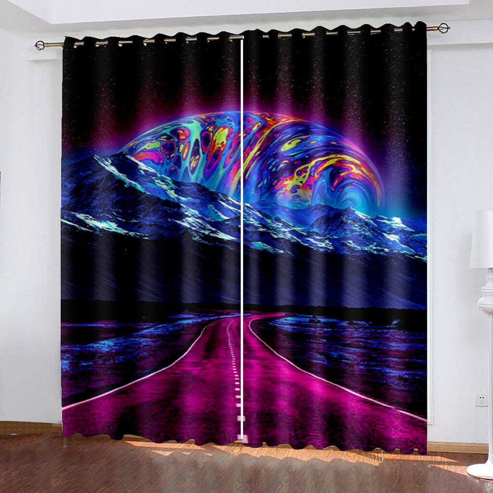 Universe Space Curtains Blackout Window Treatments Drapes for Room Decor (Online Order Only)