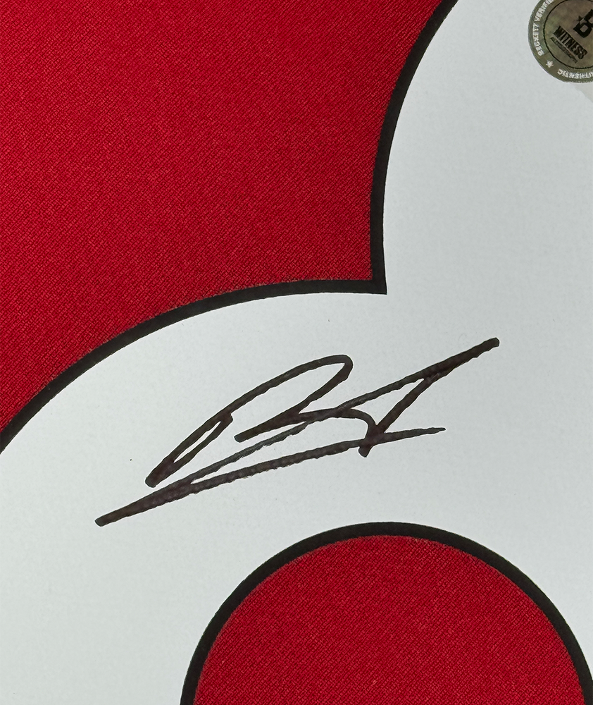 Framed Autographed/Signed Bruno Fernandes 35x39 Manchester United Red Soccer Jersey Beckett BAS COA