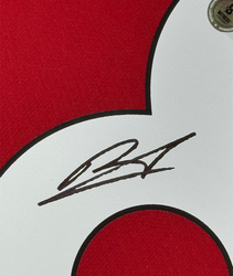 Framed Autographed/Signed Bruno Fernandes 35x39 Manchester United Red Soccer Jersey Beckett BAS COA
