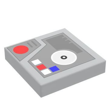 Control Panel #5 (Media w/ Buttons) for Star Wars/Space (2x2 Tile) - B3 Customs using LEGO parts (Online Order Only)