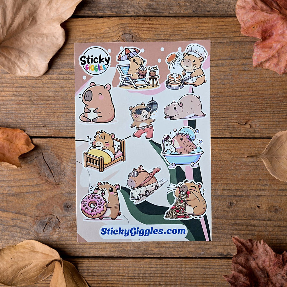 Capybara Sticker Sheet (ONLINE ORDER ONLY)