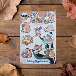 Capybara Sticker Sheet (ONLINE ORDER ONLY)