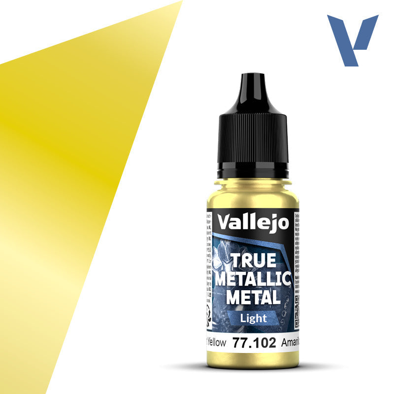 Vallejo True Metallic Metal: Radiant Yellow - Light (18 ml)