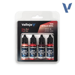 Vallejo True Metallic Metal: Paint Set - Ruby Red (4)
