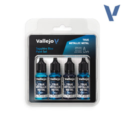 Vallejo True Metallic Metal: Paint Set - Sapphire Blue (4)