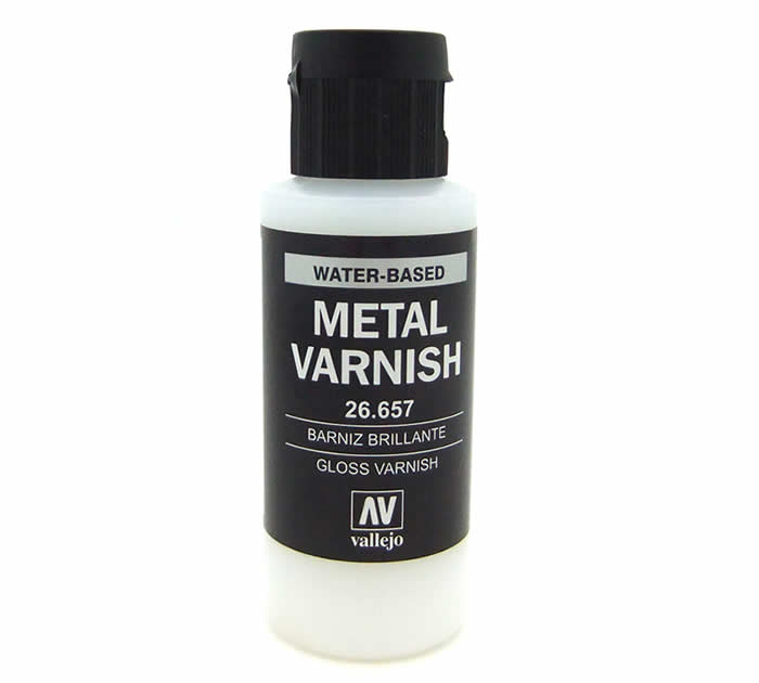 VAL26657 Gloss Metal Varnish 60ml (2.02 Fl. Oz) Jar Vallejo Paints (ONLINE ORDER ONLY)