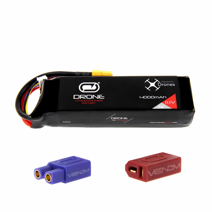 VEN-35025BAT LiPo 3S 11.1V 4000mAh 15C Drone Battery With Universal 2.0 Connector Venom (ONLINE ORDER ONLY)