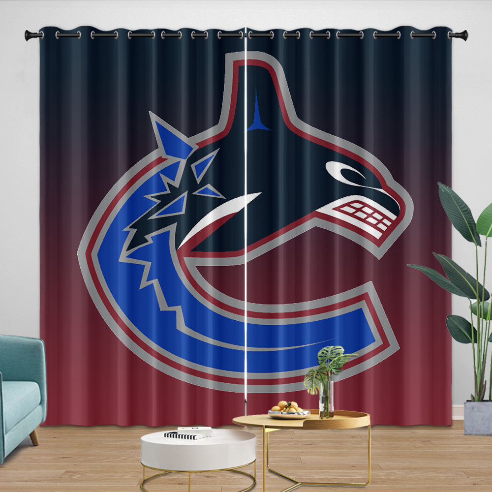 Vancouver Canucks Curtains Blackout Window Drapes Room Decoration (Online Order Only)