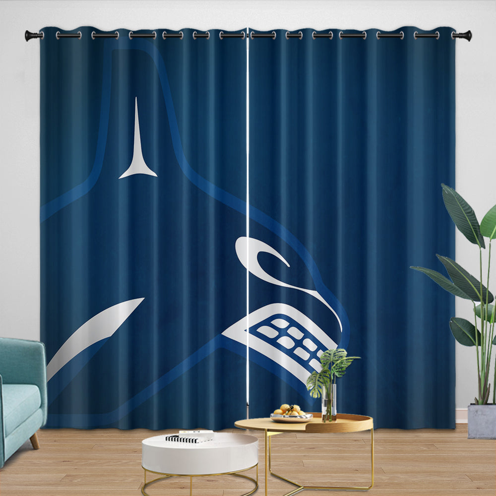 Vancouver Canucks Curtains Blackout Window Drapes Room Decoration (Online Order Only)