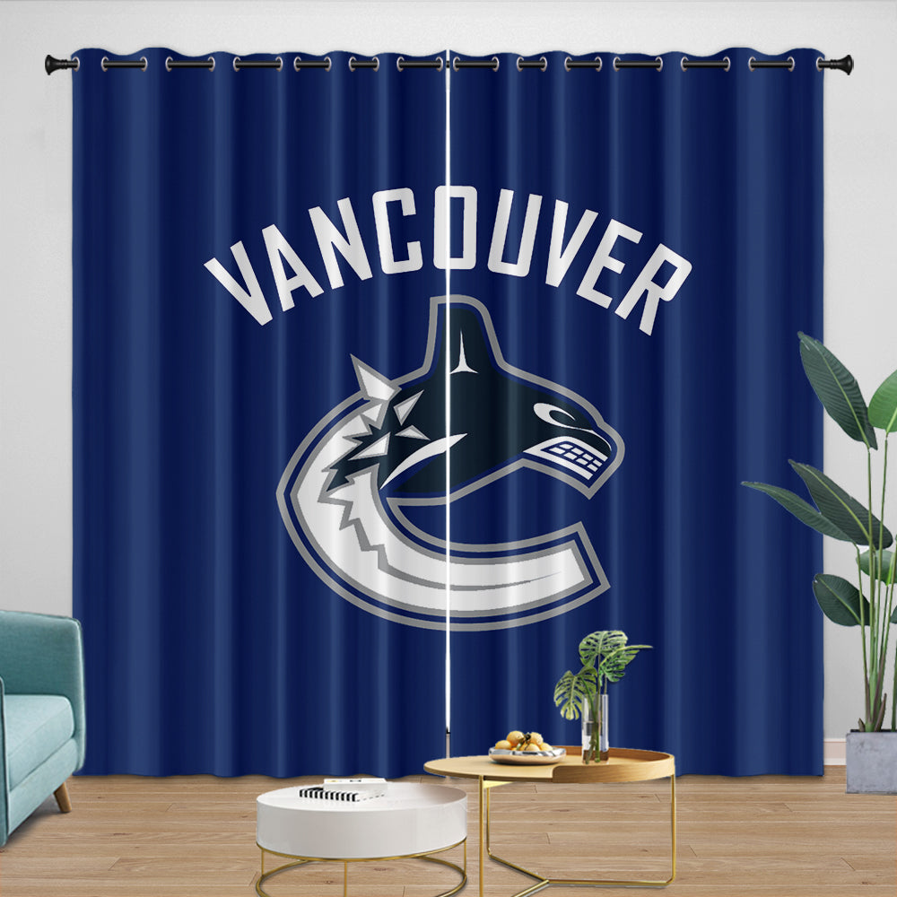 Vancouver Canucks Curtains Blackout Window Drapes Room Decoration (Online Order Only)