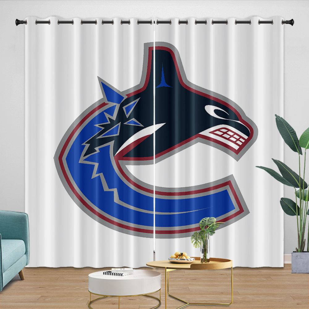 Vancouver Canucks Curtains Blackout Window Drapes Room Decoration (Online Order Only)