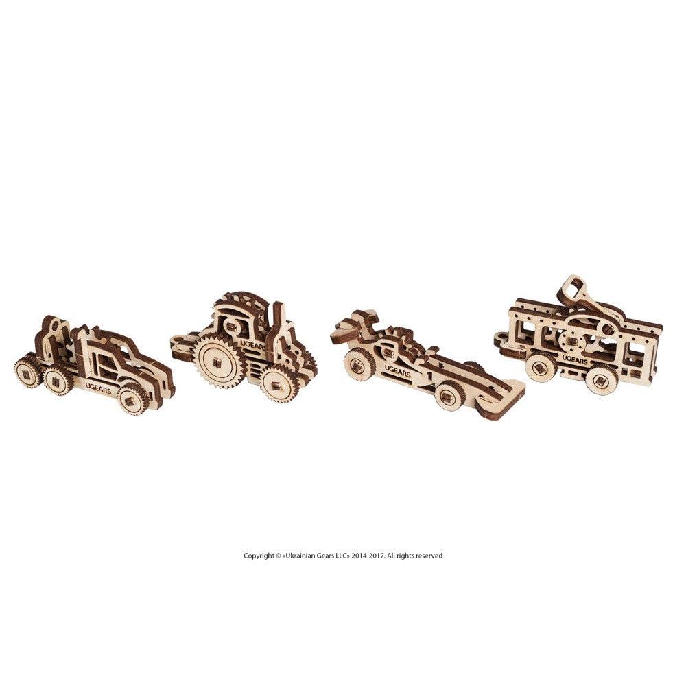 Vehicle Fidgets Set of 4 3D Wood Model Kit UGEARS (ONLINE ORDER ONLY)