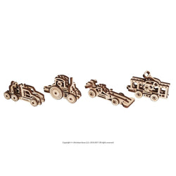 Vehicle Fidgets Set of 4 3D Wood Model Kit UGEARS (ONLINE ORDER ONLY)