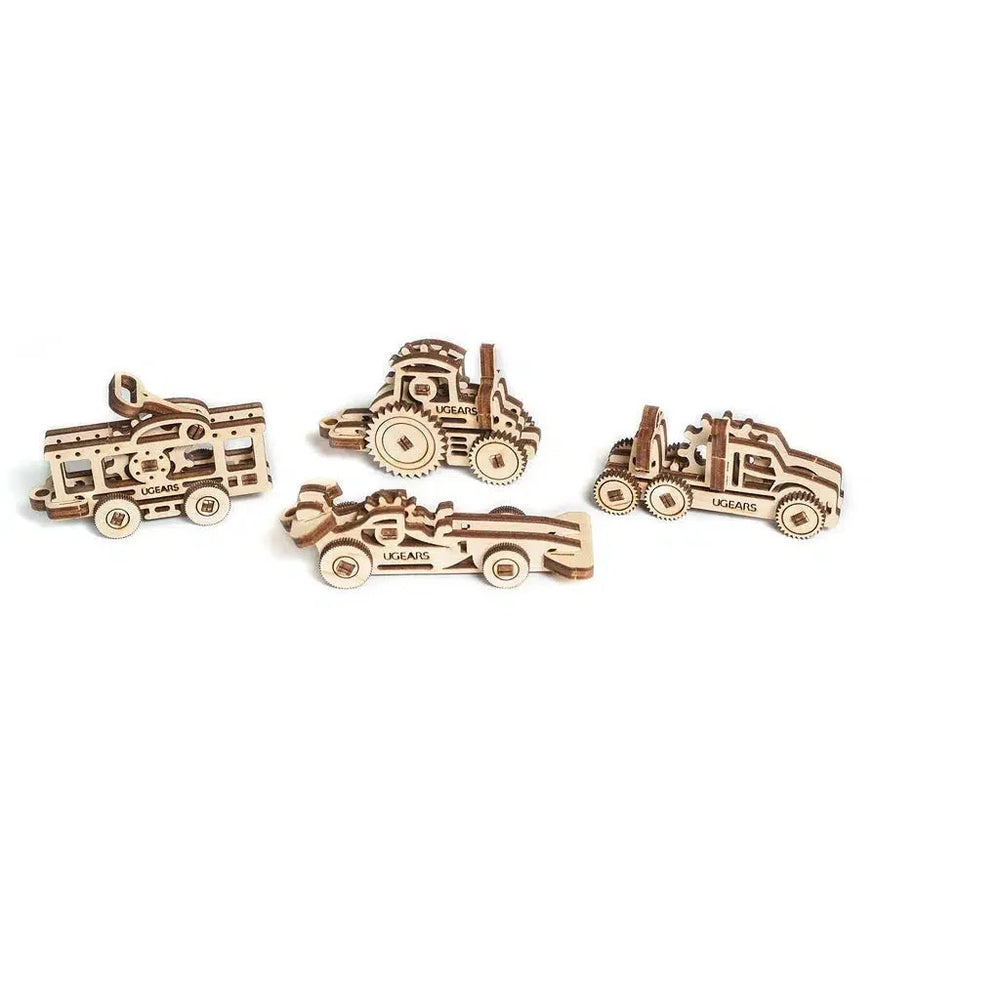 Vehicle Fidgets Set of 4 3D Wood Model Kit UGEARS (ONLINE ORDER ONLY)