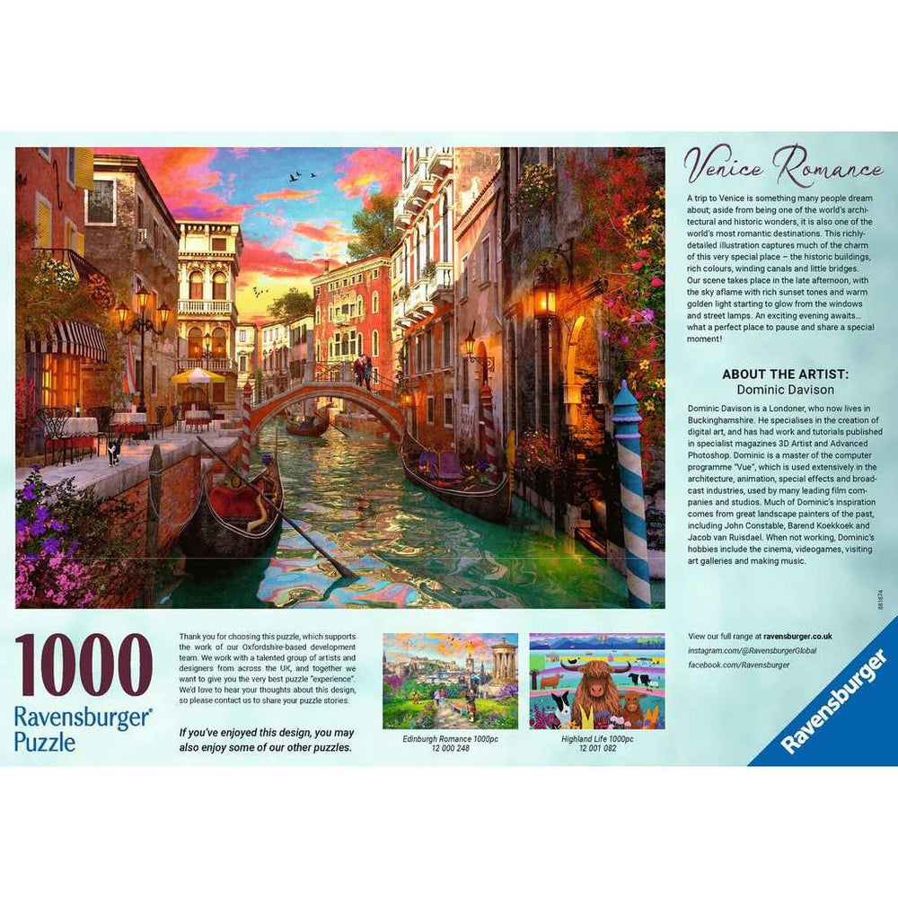 Venice Romance 1000 Piece Jigsaw Puzzle Ravensburger (ONLINE ORDER ONLY)