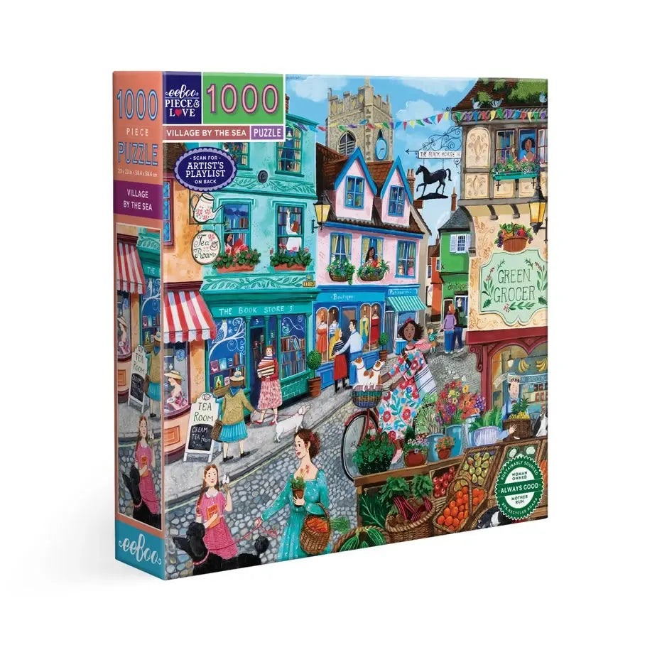 Village by the Sea 1000 Piece Jigsaw Puzzle eeBoo (ONLINE ORDER ONLY)