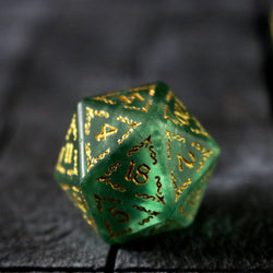 Vine Spike Green Fluorite Gemstone DND Dice Set (ONLINE ORDER ONLY)