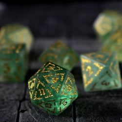 Vine Spike Green Fluorite Gemstone DND Dice Set (ONLINE ORDER ONLY)