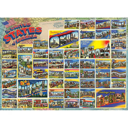 Vintage American Postcards 1000 Piece Jigsaw Puzzle Cobble Hill (ONLINE ORDER ONLY)
