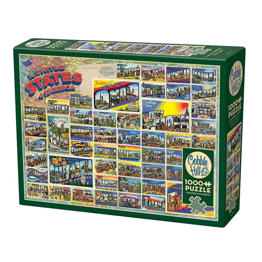Vintage American Postcards 1000 Piece Jigsaw Puzzle Cobble Hill (ONLINE ORDER ONLY)
