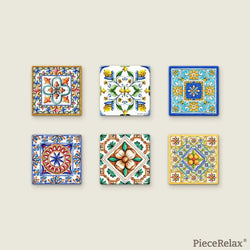 Vintage Flora Tile Magnet Set 96 Piece 3D Plastic Jigsaw Puzzle PieceRelax (ONLINE ORDER ONLY)