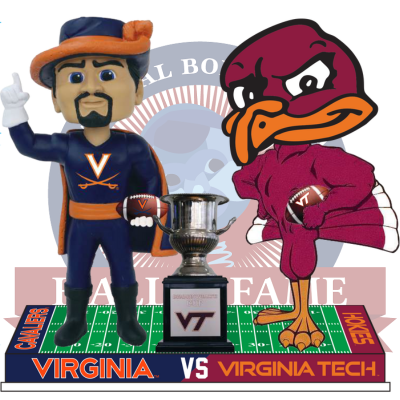 Virginia vs. Virginia Tech Football Rivalry Bobblehead (Presale) (ONLINE ORDER ONLY)