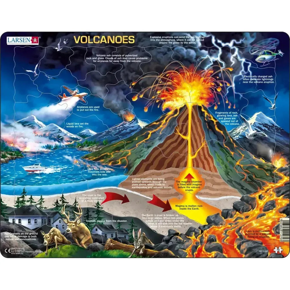 Volcanoes 70 Piece Tray Jigsaw Puzzle Larsen (ONLINE ORDER ONLY)