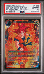2022 DRAGON BALL SUPER REALM OF THE GODS 7 SSG GOKU, DVN RSTRNT #P-362 - PSA 10 (Online Order Only)
