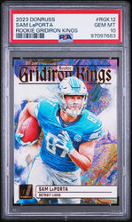 Graded 2023 Panini Donruss Sam LaPorta #RGK12 Rookie Gridiron Kings Rookie RC Football Card PSA 10 Gem Mint (ONLINE ORDER ONLY)