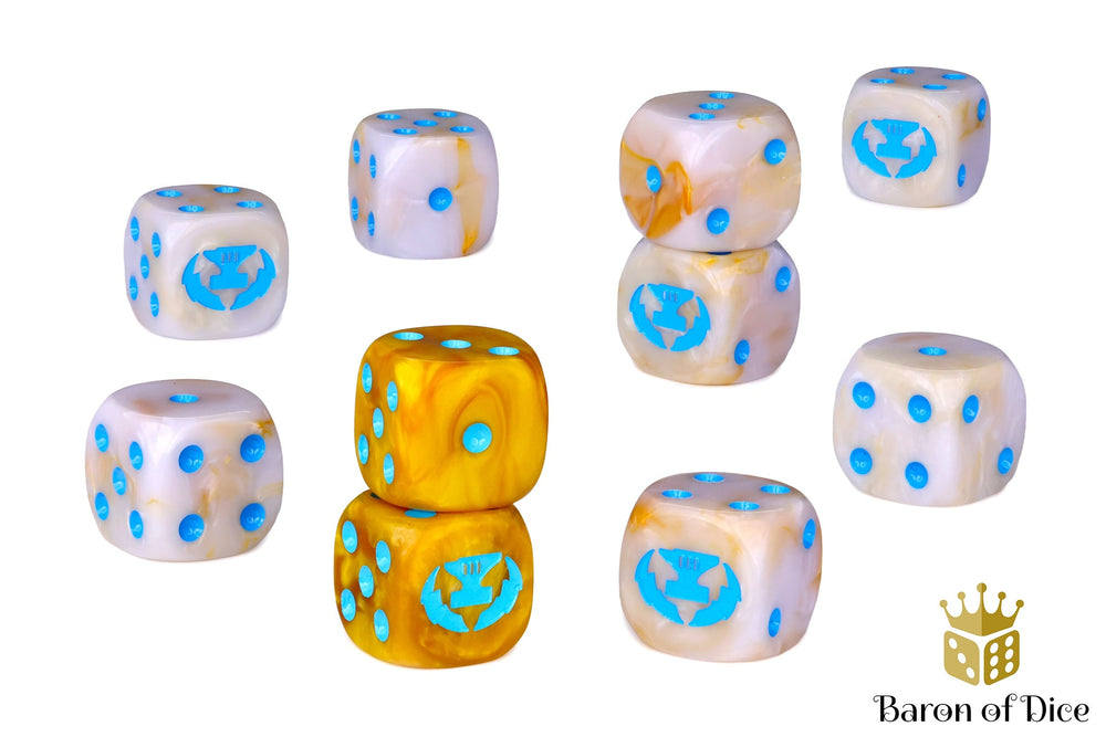 Warmachine: Cygnar Storm Forge Official Dice Set (ONLINE ORDER ONLY)