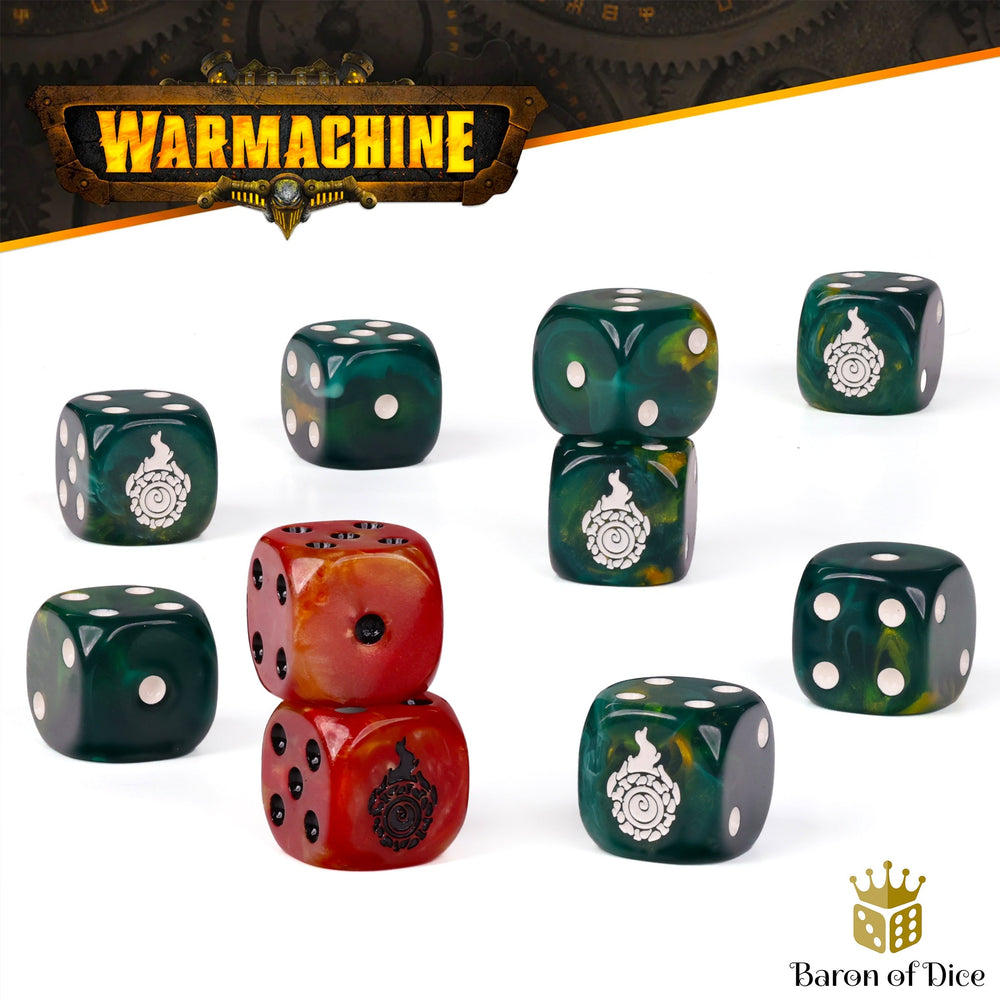 Warmachine: Southern Kriels, Fire Tongue Warriors Official Dice Set (ONLINE ORDER ONLY)