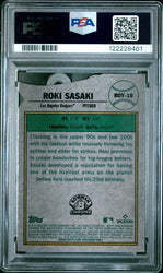 Graded 2025 Topps Bowman Roki Sasaki #ROY10 Rookie of the Year Favorite Rookie RC Baseball Card PSA 9 Mint (ONLINE ORDER ONLY)