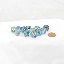 WCX27956E12 Oceanic Nebula Luminary Dice Gold Pips 12mm (1/2in) D6 Set of 12 (ONLINE ORDER ONLY)