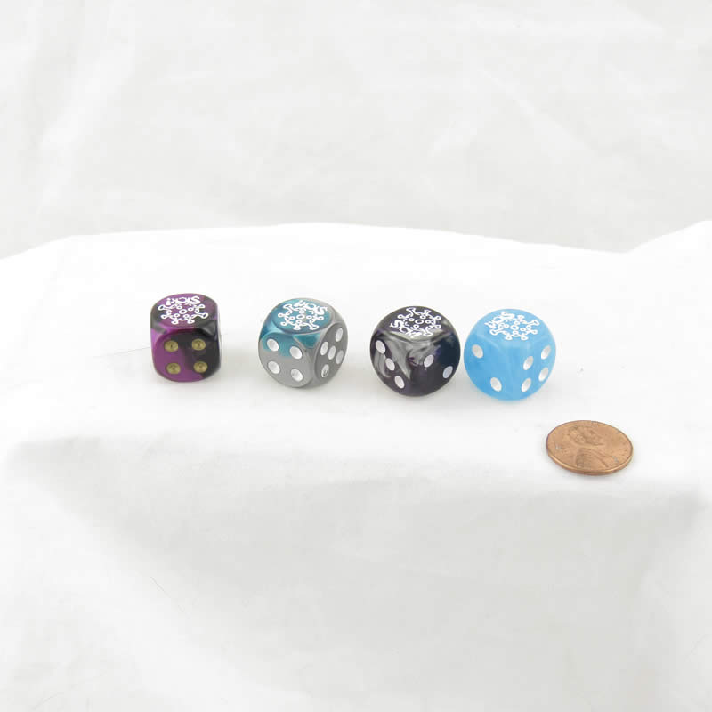 WCXCV0130E4 Sick Dice Assorted Colors with Pips 16mm (5/8in) D6 Pack of 4 (ONLINE ORDER ONLY)