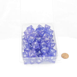 WCXPB0877E50 Purple Borealis Dice Luminary White Numbers D8 Aprox 16mm (5/8in) Pack of 50 (ONLINE ORDER ONLY)