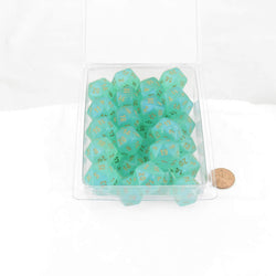WCXPB2075E50 Light Green Borealis Dice Luminary Gold Numbers D20 Aprox 16mm (5/8in) Pack of 50 (ONLINE ORDER ONLY)