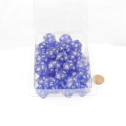 WCXPB2077E50 Purple Borealis Dice Luminary White Numbers D20 Aprox 16mm (5/8in) Pack of 50 (ONLINE ORDER ONLY)