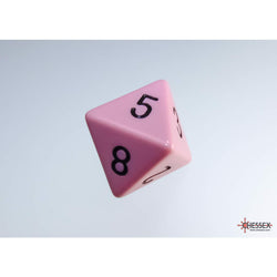 WCXPQ0864E4 Pink Pastel Dice with Black Numbers D8 Aprox 16mm (5/8in) Pack of 4 (ONLINE ORDER ONLY)