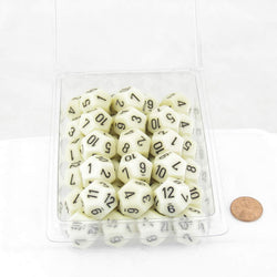 WCXPQ1200E50 Ivory Opaque Dice Black Numbers D12 Aprox 16mm (5/8in) Pack of 50 (ONLINE ORDER ONLY)