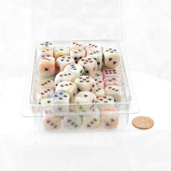 WCXXH6002E50 Circus Festive Dice with Black Hearts D6 16mm (5/8in) Pack of 50 (ONLINE ORDER ONLY)