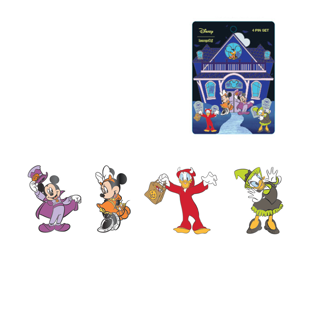 Loungefly: Disney - Mickey & Friends Halloween 4 Piece Pin Set (ONLINE ORDER ONLY)