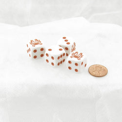 WKP00475E4 Crab Dice D6 White Opaque Red Pips 16mm Set of 4 (ONLINE ORDER ONLY)