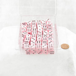 WKP00767B1 Pink Swirl Deluxe Dice with Black Pips D6 12mm (1/2in) Pack of 100 (ONLINE ORDER ONLY)