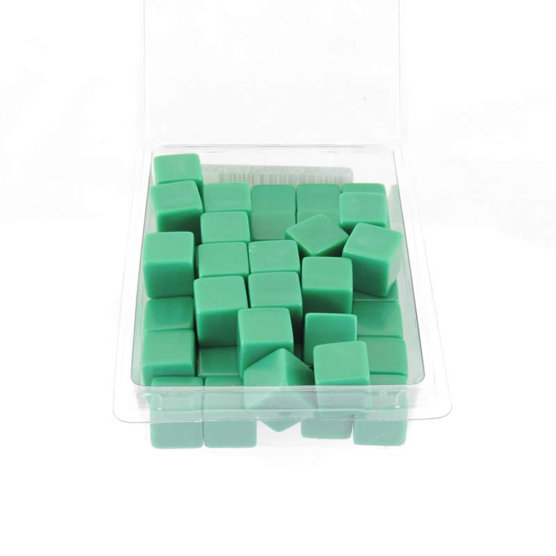 WKP01950E50 Green Blank Opaque Dice Counting Cubes D6 16mm (5/8in) Bulk Pack of 50 (ONLINE ORDER ONLY)